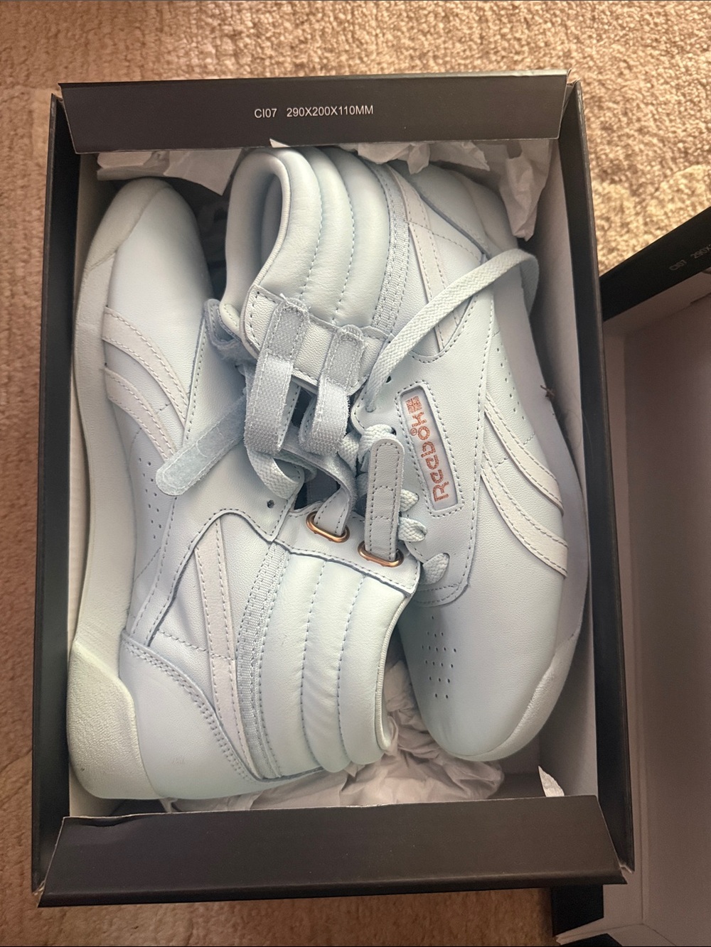 Reebok Light Blue High-Top Sneakers with Lace and Strap